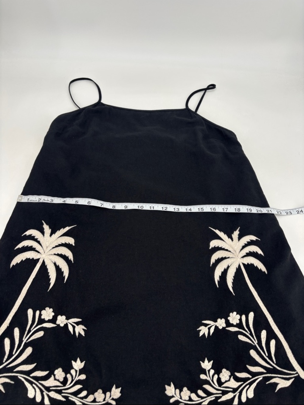 Calypso St. Barth Coastal Chic Boho Linen  Embroidered Tropical Print Mini Dress - Picture 11 of 14